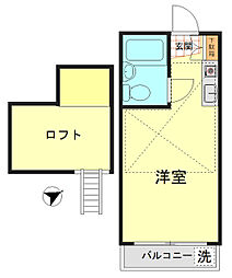 若宮シティハイツ ワンルームの間取図画像