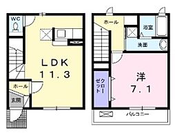 プレジール 1LDKの間取図画像