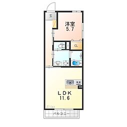 グレーシア神明 1LDKの間取図画像