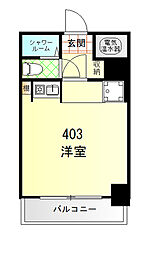 中銀第2新橋マンシオン ワンルームの間取図画像