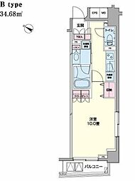 プライムアーバン日本橋浜町 1Kの間取図画像