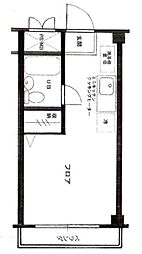 東武住宅ビルシャトー東武松原 1Kの間取図画像