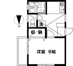 本町ドミール21 1Kの間取図画像