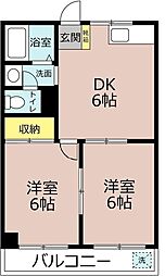 堀米ハイツ 2DKの間取図画像