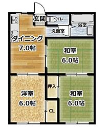フォーブル旭 3DKの間取図画像