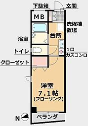 ロードサイド秋 1Kの間取図画像