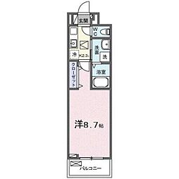 メルヴェーユ七里 1Kの間取図画像