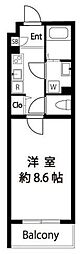 リヴィエール東十条 1Kの間取図画像