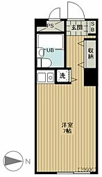サンウッド ワンルームの間取図画像
