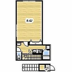 Ｏｌｉｖｅ Ｔｅｒｒａｃｅ高ヶ坂 2階ワンルームの間取り