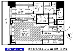 グランドコンシェルジュ六本木 1LDKの間取図画像