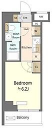 SHOKEN Residence川崎大師 1Kの間取図画像