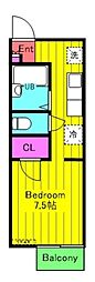 ルーラルハイツB 1Kの間取図画像