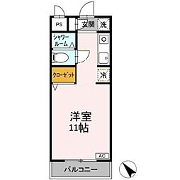 クリスタルハイツ相模台 ワンルームの間取図画像