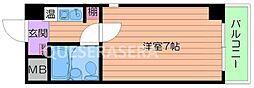 アクエルド都島 1Kの間取図画像