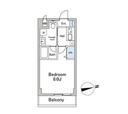 KDXレジデンス桜上水 1Kの間取図画像