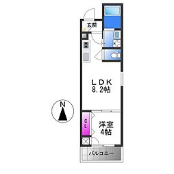 ジョイフル矢田 1LDKの間取図画像