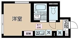 ラフィネ芦花公園B ワンルームの間取図画像