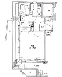 エルニシア上野Northeast 1Kの間取図画像