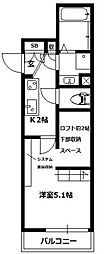 大宮HB 1Kの間取図画像