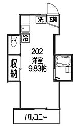メゾンドオカムラ ワンルームの間取図画像