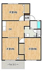 ハビテーションC 3DKの間取図画像
