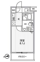 HF曳舟レジデンス 1Kの間取図画像
