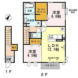 グランシエル 2LDKの間取図画像