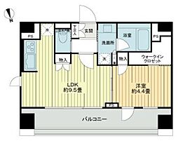 フレシア中目黒 1LDKの間取図画像