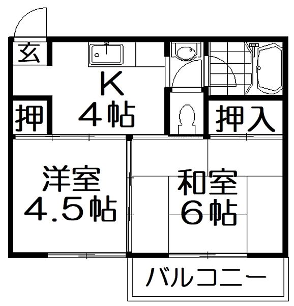 藤マンション ｜大阪府枚方市伊加賀東町(賃貸マンション2K・2階・35.00㎡)の写真 その2