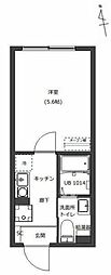 D-STYLE三ノ輪II 1Kの間取図画像