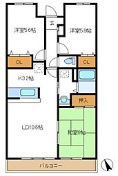 シャルマンドミール 3LDKの間取図画像