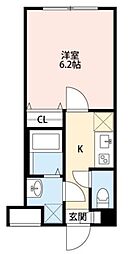 トライム武蔵小杉 1Kの間取図画像