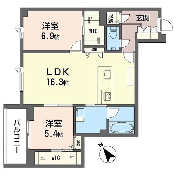 ジェーユーグローバルパレス 00206｜千葉県千葉市花見川区幕張本郷１丁目(賃貸マンション2LDK・2階・71.41㎡)の写真 その2