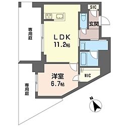 ペールクレスト上麻生 1LDKの間取図画像