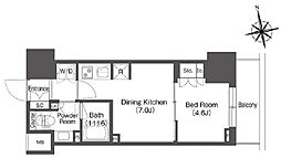 コンフォリア東上野 13階1DKの間取り