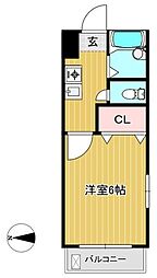 シャルマン草加駅前 1Kの間取図画像