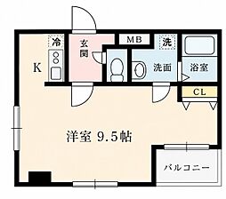 メゾンアムール 1Kの間取図画像