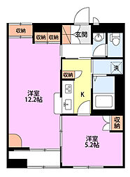 レオパレスアンジェ 1Kの間取図画像