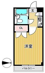 KAZUハイツ 1Kの間取図画像