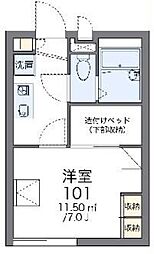 レオパレスエスポワールK 1Kの間取図画像