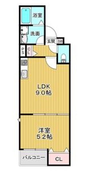 （仮称）La-Casa堺東 ｜大阪府堺市堺区中田出井町１丁(賃貸アパート1LDK・2階・33.21㎡)の写真 その2