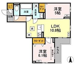セレスティア北小岩III 2LDKの間取図画像