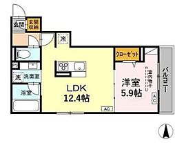 D-PRECIOUS深大寺東町 1LDKの間取図画像
