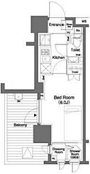 パークキューブ笹塚 10階1Kの間取り