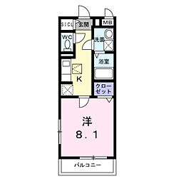 ブレーメンハウス 1Kの間取図画像