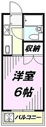 ファミールハイツ2 1Kの間取図画像