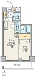 クレストコート中板橋 1LDKの間取図画像
