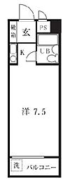 駒込K&M ワンルームの間取図画像