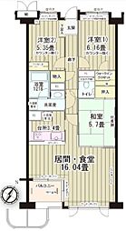 グランフォート目黒 3LDKの間取図画像